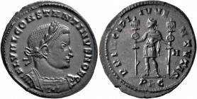 Constantine I, 307/310-337. Follis (Bronze, 26 mm, 7.24 g, 6 h), Lugdunum, 307. FL VAL CONSTANTINVS NOB C Laureate and cuirassed bust of Constantine I...