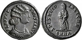 Fausta, Augusta, 324-326. Follis (Bronze, 19 mm, 3.96 g, 11 h), Heraclea, 325-326. FLAV MAX FAVSTA AVG Draped bust of Fausta to right. Rev. SPES REI P...