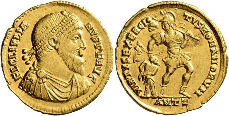 Julian II, 360-363. Solidus (Gold, 21 mm, 4.49 g, 11 h), Antiochia on the Oronte...