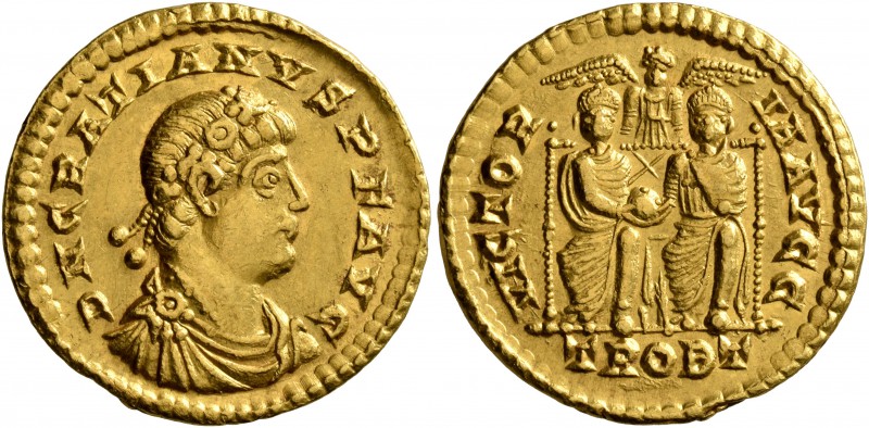 Gratian, 367-383. Solidus (Gold, 21 mm, 4.48 g, 12 h), Treveri, 373-374. D N GRA...