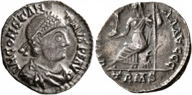 Constantine III, 407-411. Siliqua (Silver, 16 mm, 1.21 g, 5 h), Treveri. D N CONSTAN-TINVS P F AVG Pearl-diademed, draped and cuirassed bust of Consta...