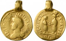 UNCERTAIN GERMANIC TRIBES, Pseudo-Imperial coinage. Mid 3rd-early 4th centuries. 'Quinarius' (Gold, 17 mm, 3.35 g, 12 h), imitating Marcus Aurelius, 1...