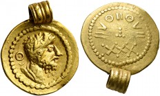 UNCERTAIN GERMANIC TRIBES, Pseudo-Imperial coinage. Mid 3rd-early 4th centuries. 'Quinarius' (Gold, 16 mm, 3.13 g, 6 h), imitating Lucius Verus, 161-1...