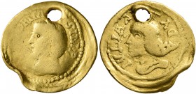 UNCERTAIN GERMANIC TRIBES, Pseudo-Imperial coinage. Mid 3rd-early 4th centuries. 'Quinarius' (Gold, 17 mm, 2.92 g, 1 h), imitating Septimius Severus, ...