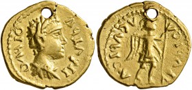 UNCERTAIN GERMANIC TRIBES, Pseudo-Imperial coinage. Mid 3rd-early 4th centuries. 'Quinarius' (Gold, 15 mm, 2.66 g, 12 h), imitating Elagabalus, 218-22...