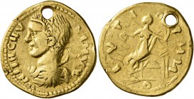 UNCERTAIN GERMANIC TRIBES, Pseudo-Imperial coinage. Mid 3rd-early 4th centuries. 'Aureus' (Gold, 20 mm, 6.49 g, 11 h). UNJIHCNV VIHVV Laureate, draped...