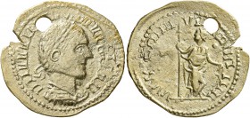 UNCERTAIN GERMANIC TRIBES, Pseudo-Imperial coinage. Mid 3rd-early 4th centuries. 'Aureus' (Electrum, 22 mm, 5.09 g, 12 h). IIIIVVVIII[...]VVVIIIVII (o...