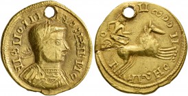 UNCERTAIN GERMANIC TRIBES, Pseudo-Imperial coinage. Late 3rd-early 4th centuries. 'Aureus' (Gold, 19 mm, 5.64 g, 12 h), imitating one of the later bar...