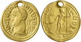 UNCERTAIN GERMANIC TRIBES, Pseudo-Imperial coinage. Late 3rd-early 4th centuries. 'Aureus' (Gold, 20 mm, 4.34 g, 1 h), imitating Diocletian, 284-305. ...