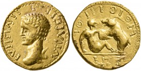 UNCERTAIN GERMANIC TRIBES, Pseudo-Imperial coinage. Mid 3rd-early 4th centuries. 'Quinarius' (Gold, 14 mm, 3.22 g, 7 h). IVIIΓIΛIII I IIƆIVIIΛ Bare im...