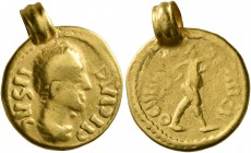 UNCERTAIN GERMANIC TRIBES, Pseudo-Imperial coinage. Mid 3rd-early 4th centuries. 'Quinarius' (Gold, 14 mm, 3.04 g, 1 h). ƆVSII - DVIƆIIƆ Bare-headed (...
