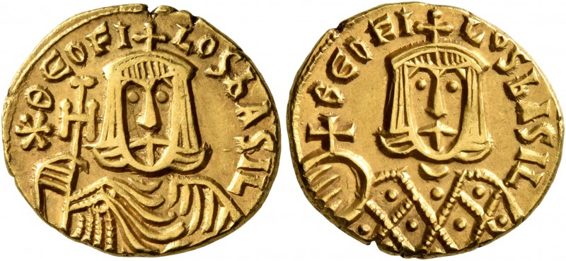 Theophilus, 829-842. Solidus (Gold, 16 mm, 3.85 g, 5 h), Syracuse, 829-830/1. ✱Θ...