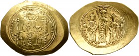 Eudocia, 1067. Histamenon (Gold, 30 mm, 4.39 g, 6 h), Constantinopolis, May-December 1067. +IҺI XIS RICX RЄςNANTIhm Christ Pantokrator seated facing o...