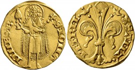 FRANCE, Provincial. Comtat-Venaissin. Time of Popes Clement VI-Gregory X, 1342-1378. Florin (Gold, 20 mm, 3.53 g, 7 h), Avignon. •S•IOHA-NNES•B• St. J...