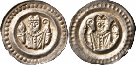 GERMANY. Konstanz (Bistum). Eberhard II. von Waldburg, 1248-1274. Bracteate (Silver, 22 mm, 0.48 g). Facing half-length bust of Eberhard II, wearing e...