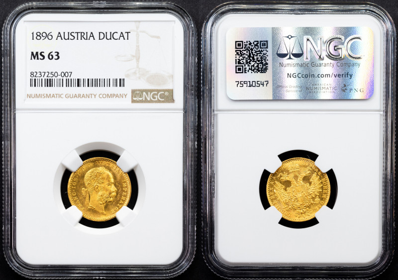 Franz Joseph I., 1 Dukat 1896, Vienna Category : Gold - Habsburg
Country/Region...