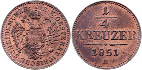 Franz Joseph I., 1/4 Kreuzer 1851, A, Vienna