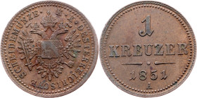 Franz Joseph I., 1 Kreuzer 1851, A, Vienna