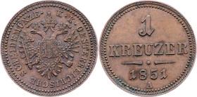 Franz Joseph I., 1 Kreuzer 1851, A, Vienna