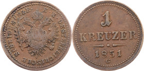 Franz Joseph I., 1 Kreuzer 1851, G, Günzburg