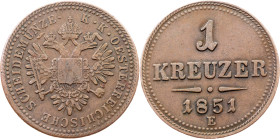 Franz Joseph I., 1 Kreuzer 1851, E, Karlsburg