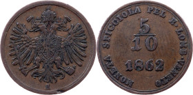 Franz Joseph I., 5/10 Soldo 1862, A, Vienna