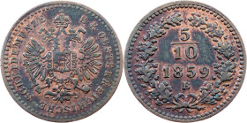 Franz Joseph I., 5/10 Kreuzer 1859, B, Kremnitz