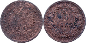 Franz Joseph I., 5/10 Kreuzer 1865, B, Kremnitz
