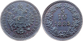 Franz Joseph I., 5/10 Kreuzer 1885, Vienna