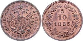 Franz Joseph I., 5/10 Kreuzer 1885, Vienna