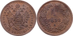 Franz Joseph I., 1 Kreuzer 1858, A, Vienna