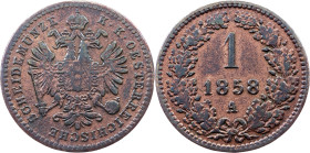 Franz Joseph I., 1 Kreuzer 1858, A, Vienna