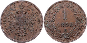 Franz Joseph I., 1 Kreuzer 1858, B, Kremnitz