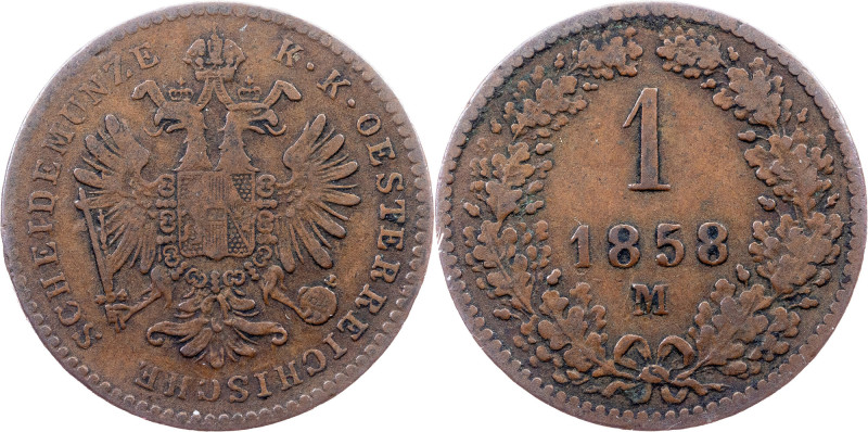 Franz Joseph I., 1 Kreuzer 1858, M, Milan Category : Habsburg
Ruler/Area : Fran...