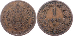 Franz Joseph I., 1 Kreuzer 1858, M, Milan
