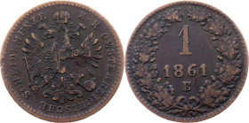 Franz Joseph I., 1 Kreuzer 1861, E, Karlsburg
