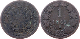 Franz Joseph I., 1 Kreuzer 1862, E, Karlsburg