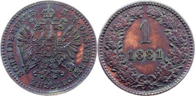 Franz Joseph I., 1 Kreuzer 1881, Vienna