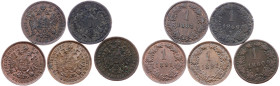 Franz Joseph I., 1 Kreuzer 1860-1891, A, V, E