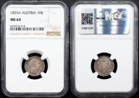 Franz Joseph I., 10 Kreuzer 1855, A, Vienna