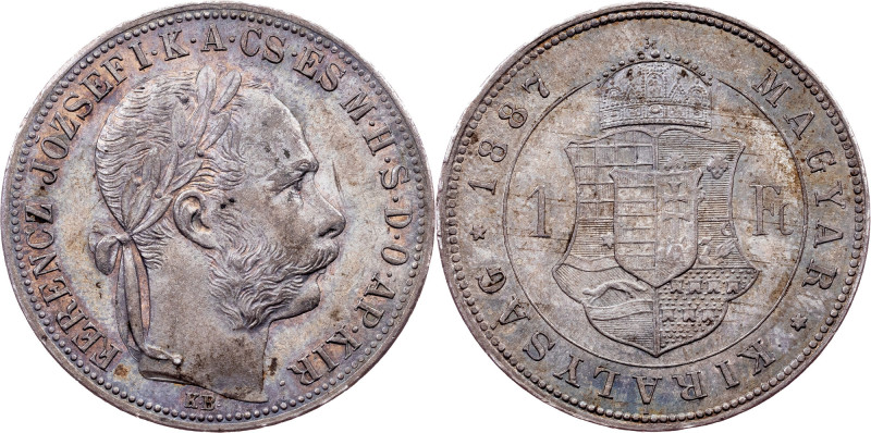 Franz Joseph I., 1 Forint 1887, KB, Kremnitz Category : Habsburg
Ruler/Area : F...
