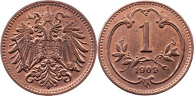 Franz Joseph I., 1 Heller 1909, Vienna