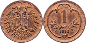 Franz Joseph I., 1 Heller 1912, Vienna