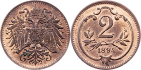 Franz Joseph I., 2 Heller 1894, Vienna