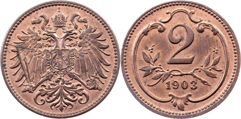 Franz Joseph I., 2 Heller 1903, Vienna Category : Habsburg
Ruler/Area : Franz J...