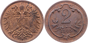 Franz Joseph I., 2 Heller 1905, Vienna