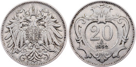 Franz Joseph I., 20 Heller 1892, Vienna