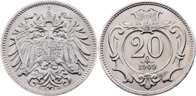 Franz Joseph I., 20 Heller 1909, Vienna