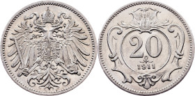 Franz Joseph I., 20 Heller 1911, Vienna
