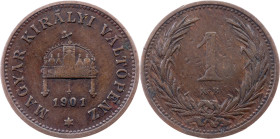 Franz Joseph I., 1 Filler 1901, KB, Kremnitz